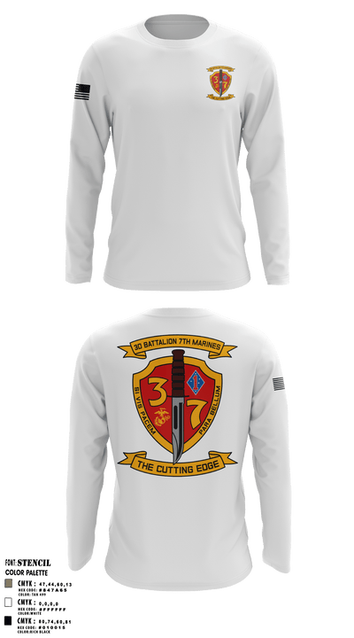 3rd Battalion 7th Marines 15959701 Long Sleeve Performance Shirt - 2