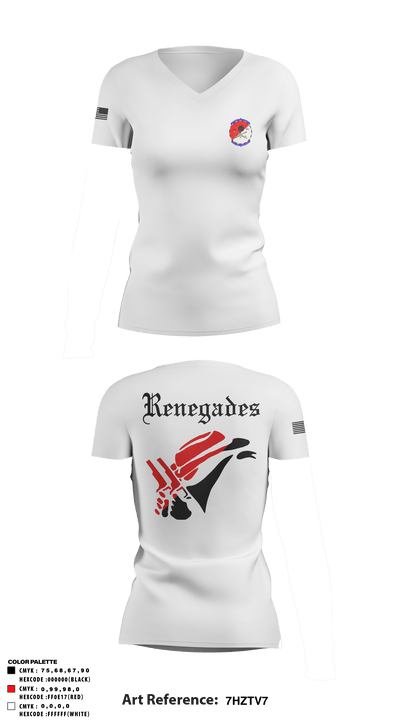 Renegades 84834398 Women's Short Sleeve V-neck Shirt - 9