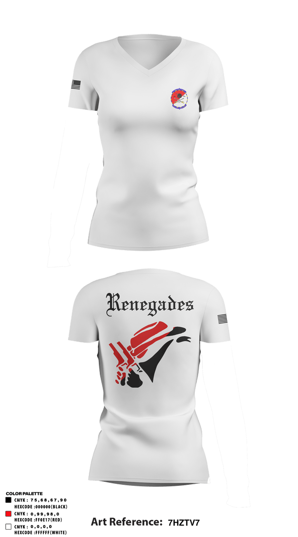 Women's Short Sleeve Vneck Shirt, Renegades, Army, Teamtime, Team time, sublimation, custom sports apparel, team uniforms, spirit wear, spiritwear, sports uniforms, custom shirts, team store, custom team store, fundraiser sports, apparel fundraiser