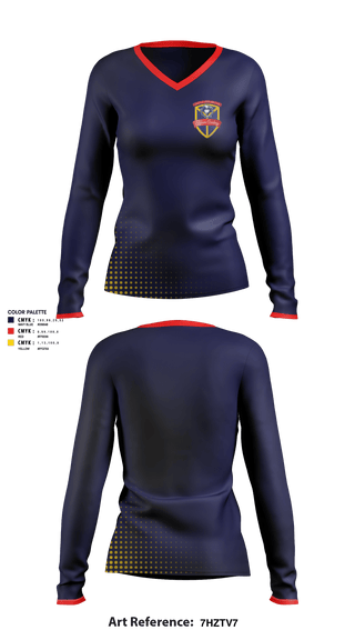 Women's Long Sleeve Vneck Shirt, Tyburn Academy Of Mary Immaculate, Spirit Store, Teamtime, Team time, sublimation, custom sports apparel, team uniforms, spirit wear, spiritwear, sports uniforms, custom shirts, team store, custom team store, fundraiser sports, apparel fundraiser