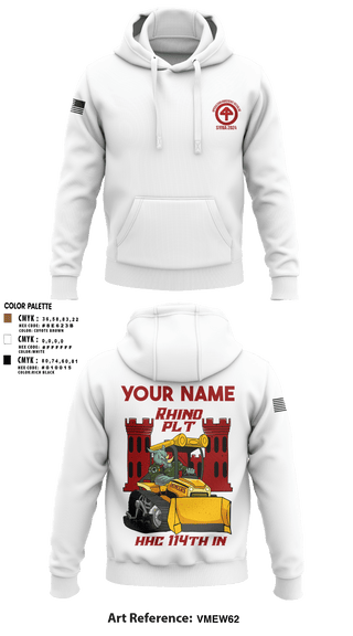 Hoodie, HHC 1-114 Infantry Brigade, , Teamtime, Team time, sublimation, custom sports apparel, team uniforms, spirit wear, spiritwear, sports uniforms, custom shirts, team store, custom team store, fundraiser sports, apparel fundraiser