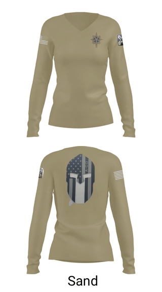 Women's Long Sleeve Vneck Shirt, , National Guard, Teamtime, Team time, sublimation, custom sports apparel, team uniforms, spirit wear, spiritwear, sports uniforms, custom shirts, team store, custom team store, fundraiser sports, apparel fundraiser