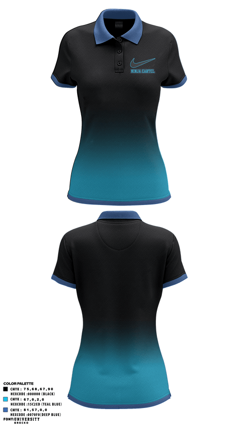 Women's Short Sleeve Performance Polo, Ninja Cartel, Tennis, Teamtime, Team time, sublimation, custom sports apparel, team uniforms, spirit wear, spiritwear, sports uniforms, custom shirts, team store, custom team store, fundraiser sports, apparel fundraiser