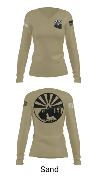 Women's Long Sleeve Vneck Shirt, , Army, Teamtime, Team time, sublimation, custom sports apparel, team uniforms, spirit wear, spiritwear, sports uniforms, custom shirts, team store, custom team store, fundraiser sports, apparel fundraiser