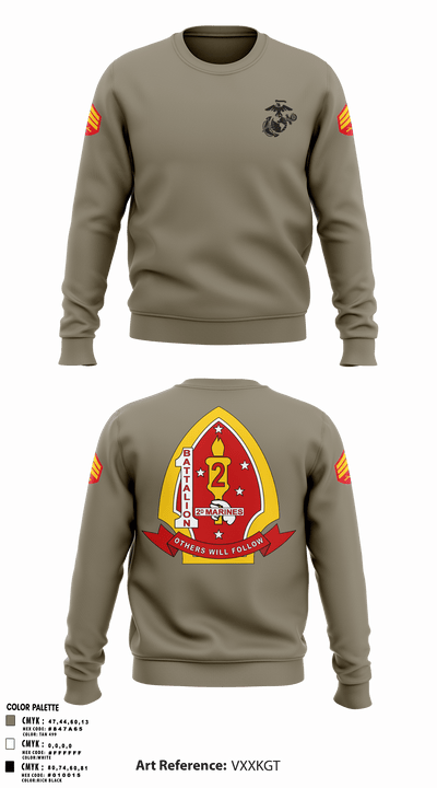 1st Battalion 2nd Marines 97957515 Crew Neck Sweatshirt - 1