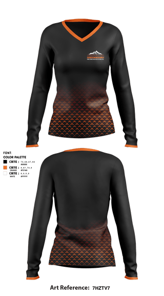 Women's Long Sleeve Vneck Shirt, North GA Gutters And Roofing, , Teamtime, Team time, sublimation, custom sports apparel, team uniforms, spirit wear, spiritwear, sports uniforms, custom shirts, team store, custom team store, fundraiser sports, apparel fundraiser