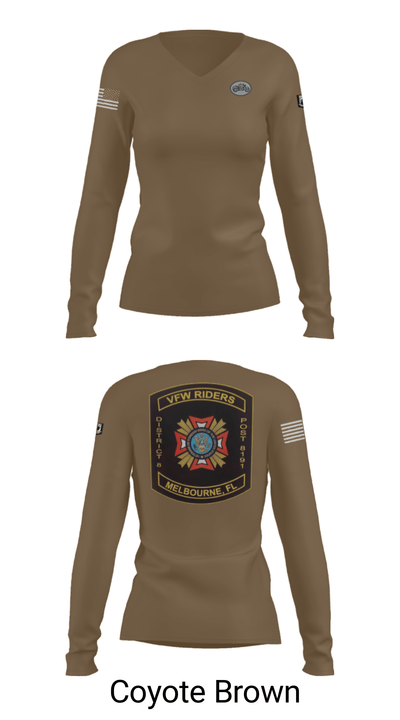 VFW Post 8191 13144984 Women's Long Sleeve V-neck Shirt - 38