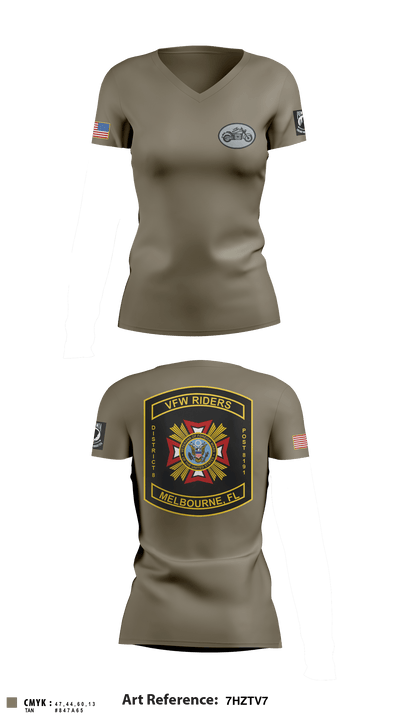 VFW Post 8191 13144984 Women's Short Sleeve V-neck Shirt - 4