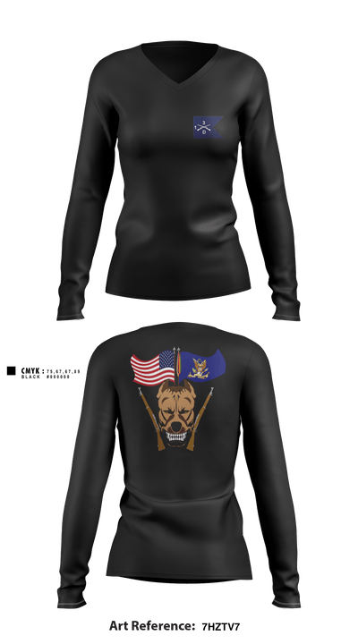 1/3 D.Co Colors 38248924 Women's Long Sleeve V-neck Shirt - 1