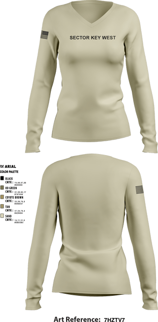 Women's Long Sleeve Vneck Shirt, , Coast Guard, Teamtime, Team time, sublimation, custom sports apparel, team uniforms, spirit wear, spiritwear, sports uniforms, custom shirts, team store, custom team store, fundraiser sports, apparel fundraiser