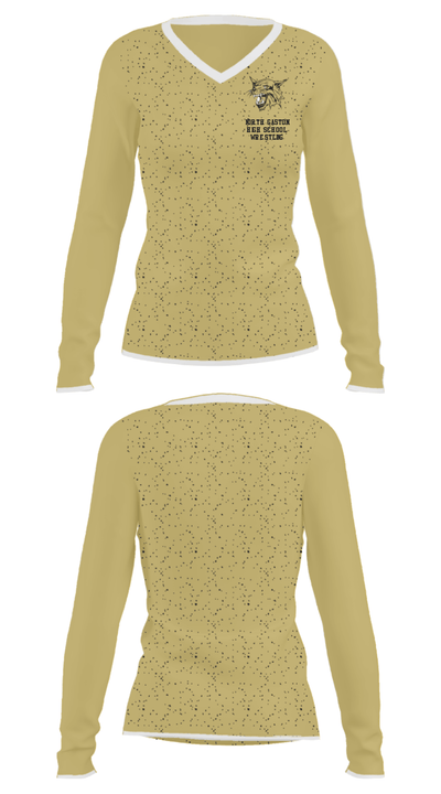 North Gaston High School Wrestling 65617743 Women's Long Sleeve V-neck Shirt - 34