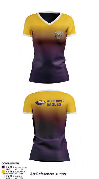 Women's Short Sleeve Vneck Shirt, Wood River High School Cheer, Cheer, Teamtime, Team time, sublimation, custom sports apparel, team uniforms, spirit wear, spiritwear, sports uniforms, custom shirts, team store, custom team store, fundraiser sports, apparel fundraiser