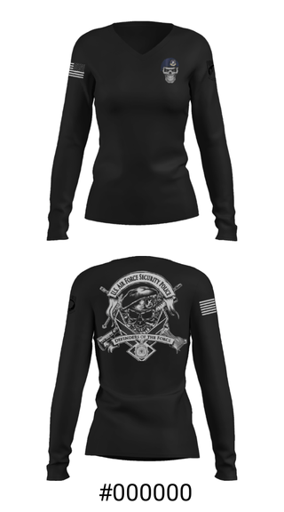 Women's Long Sleeve Vneck Shirt, , Air Force, Teamtime, Team time, sublimation, custom sports apparel, team uniforms, spirit wear, spiritwear, sports uniforms, custom shirts, team store, custom team store, fundraiser sports, apparel fundraiser