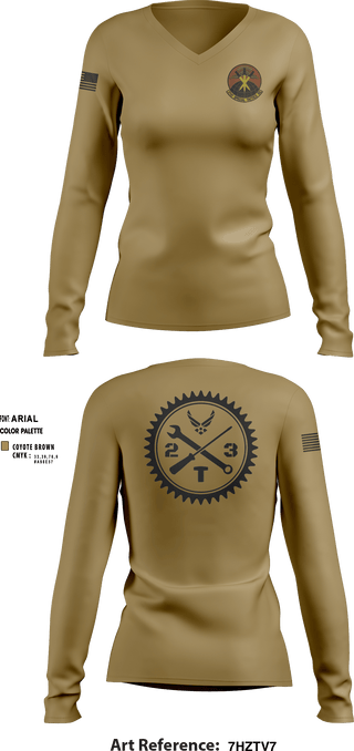 Women's Long Sleeve Vneck Shirt, 21 STS, Air Force, Teamtime, Team time, sublimation, custom sports apparel, team uniforms, spirit wear, spiritwear, sports uniforms, custom shirts, team store, custom team store, fundraiser sports, apparel fundraiser