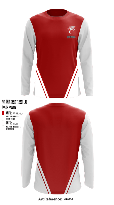 Eureka High School Football 37103980 Long Sleeve Performance Shirt - 1