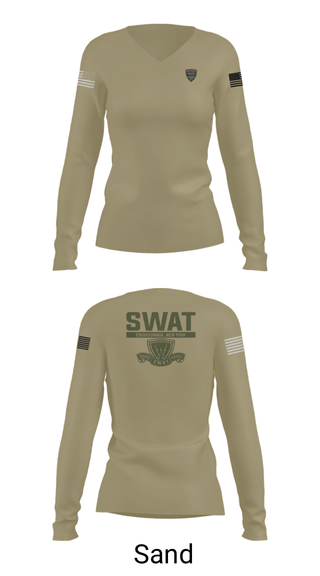 Women's Long Sleeve Vneck Shirt, , Police, Teamtime, Team time, sublimation, custom sports apparel, team uniforms, spirit wear, spiritwear, sports uniforms, custom shirts, team store, custom team store, fundraiser sports, apparel fundraiser