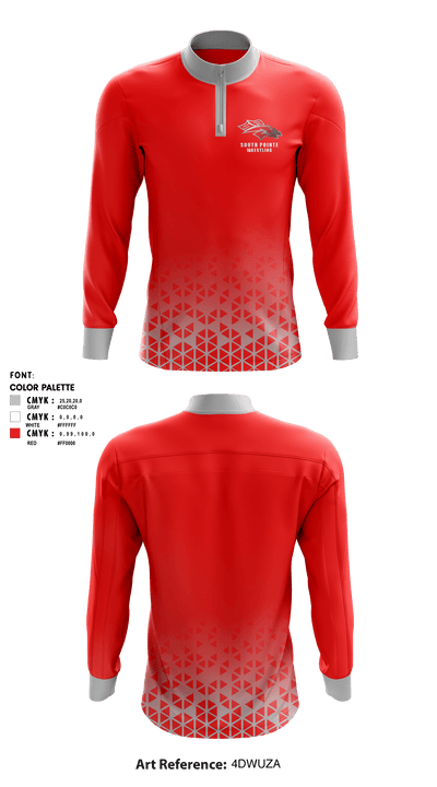South Pointe High School Wrestling 6069587 Quarter Zip Jacket - 1