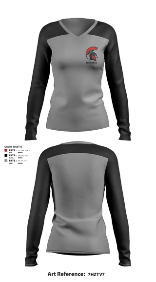 Women's Long Sleeve Vneck Shirt, Discovery High School Basketball, Men's Basketball, Teamtime, Team time, sublimation, custom sports apparel, team uniforms, spirit wear, spiritwear, sports uniforms, custom shirts, team store, custom team store, fundraiser sports, apparel fundraiser