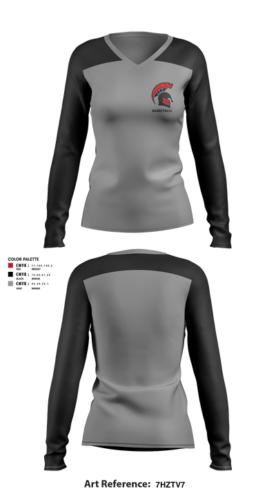 Discovery High School Basketball 24970780 Women's Long Sleeve V-neck Shirt - 1
