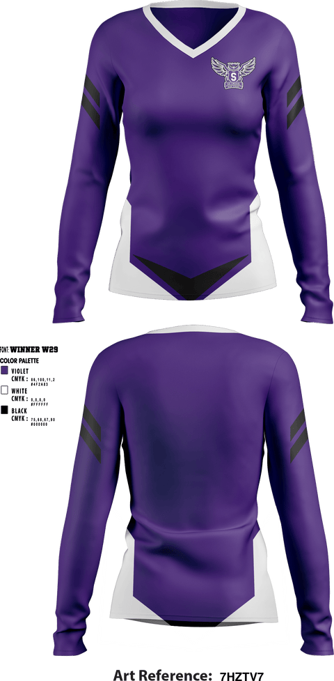 Women's Long Sleeve Vneck Shirt, Seymour High School Gymnastics, Spirit Store, Teamtime, Team time, sublimation, custom sports apparel, team uniforms, spirit wear, spiritwear, sports uniforms, custom shirts, team store, custom team store, fundraiser sports, apparel fundraiser