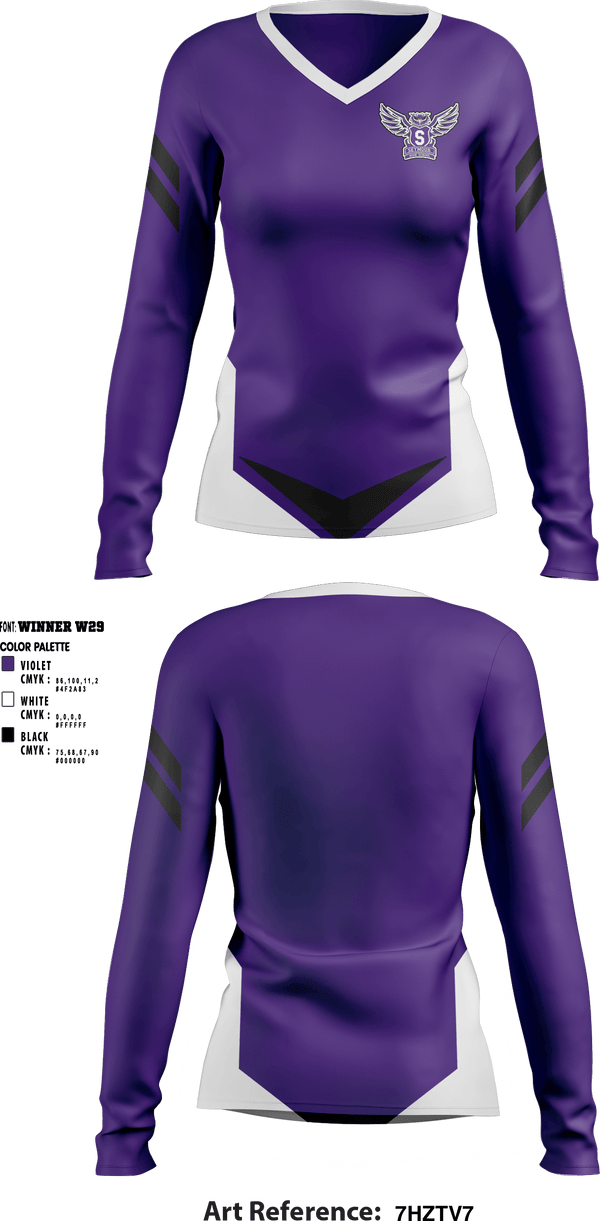 Women's Long Sleeve Vneck Shirt, Seymour High School Gymnastics, Spirit Store, Teamtime, Team time, sublimation, custom sports apparel, team uniforms, spirit wear, spiritwear, sports uniforms, custom shirts, team store, custom team store, fundraiser sports, apparel fundraiser