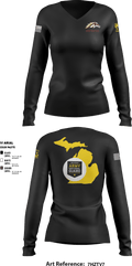 Bronco Battalion 65771429 Women's Long Sleeve V-neck Shirt - 1