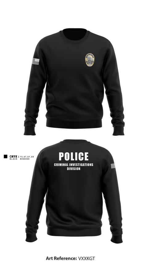 Crew Neck Sweatshirt, POLICE CRIMINAL INVESTIGATIONS DIVISION, , Teamtime, Team time, sublimation, custom sports apparel, team uniforms, spirit wear, spiritwear, sports uniforms, custom shirts, team store, custom team store, fundraiser sports, apparel fundraiser