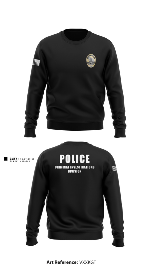 Crew Neck Sweatshirt, POLICE CRIMINAL INVESTIGATIONS DIVISION, , Teamtime, Team time, sublimation, custom sports apparel, team uniforms, spirit wear, spiritwear, sports uniforms, custom shirts, team store, custom team store, fundraiser sports, apparel fundraiser