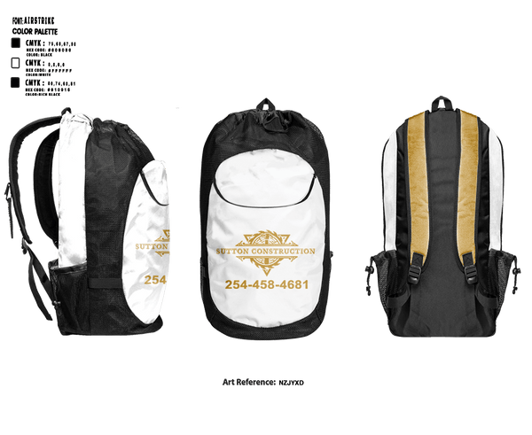 Gear Bag, Sutton Construction, , Teamtime, Team time, sublimation, custom sports apparel, team uniforms, spirit wear, spiritwear, sports uniforms, custom shirts, team store, custom team store, fundraiser sports, apparel fundraiser