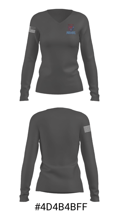 Wallis Annenberg High School 97322913 Women's Long Sleeve V-neck Shirt - 34