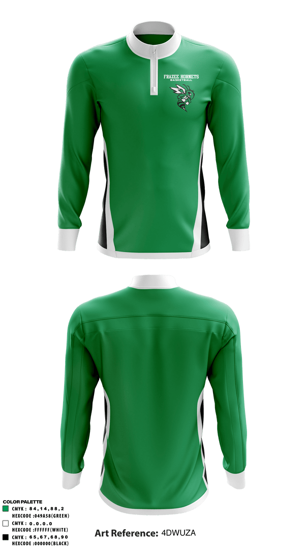 Quarter Zip Jacket, Frazee Hornets, Men's Basketball, Teamtime, Team time, sublimation, custom sports apparel, team uniforms, spirit wear, spiritwear, sports uniforms, custom shirts, team store, custom team store, fundraiser sports, apparel fundraiser