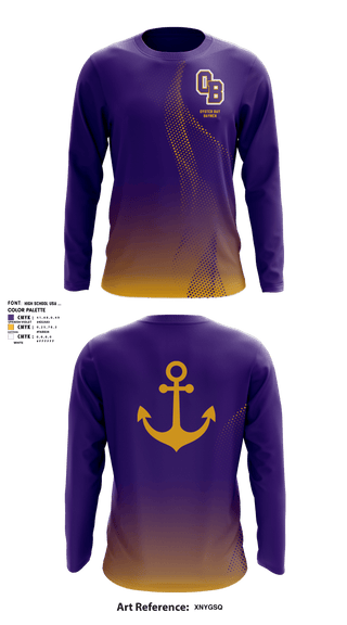 Long Sleeve Rash Guard Shirt, Oyster Bay Baymen, Wrestling, Teamtime, Team time, sublimation, custom sports apparel, team uniforms, spirit wear, spiritwear, sports uniforms, custom shirts, team store, custom team store, fundraiser sports, apparel fundraiser