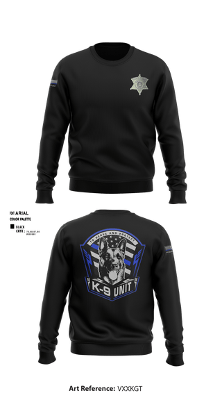 Crew Neck Sweatshirt, PCSO K-9 INTERDICTION, Police, Teamtime, Team time, sublimation, custom sports apparel, team uniforms, spirit wear, spiritwear, sports uniforms, custom shirts, team store, custom team store, fundraiser sports, apparel fundraiser
