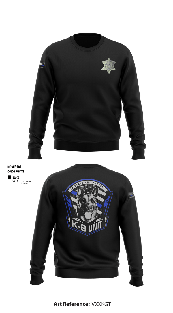 Crew Neck Sweatshirt, PCSO K-9 INTERDICTION, Police, Teamtime, Team time, sublimation, custom sports apparel, team uniforms, spirit wear, spiritwear, sports uniforms, custom shirts, team store, custom team store, fundraiser sports, apparel fundraiser