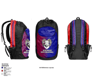 Gear Bag, Blue Valley High School Volleyball, Men's Volleyball, Teamtime, Team time, sublimation, custom sports apparel, team uniforms, spirit wear, spiritwear, sports uniforms, custom shirts, team store, custom team store, fundraiser sports, apparel fundraiser
