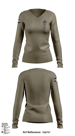 Women's Long Sleeve Vneck Shirt, , Army, Teamtime, Team time, sublimation, custom sports apparel, team uniforms, spirit wear, spiritwear, sports uniforms, custom shirts, team store, custom team store, fundraiser sports, apparel fundraiser