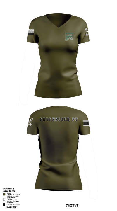 Roughrider Battalion 33951588 Women's Short Sleeve V-neck Shirt - 50