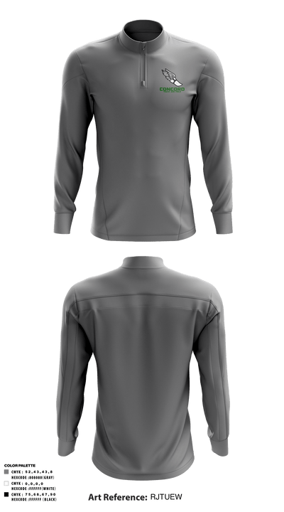 Concord High School Track 53059740 Quarter Zip Jacket - 7
