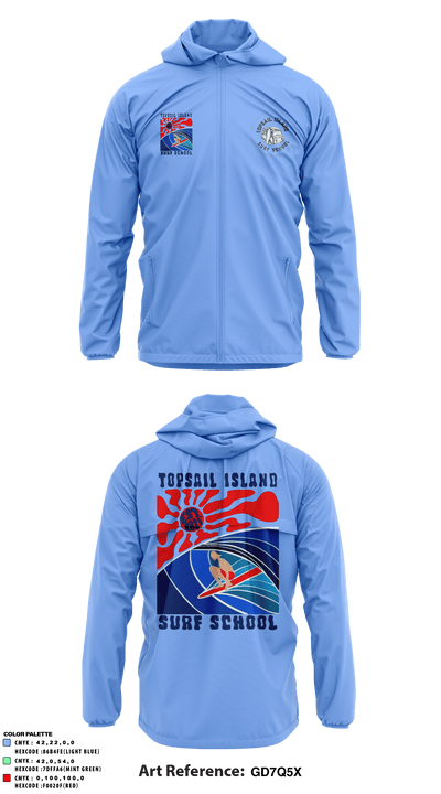 Topsail Island Surf School 81883035 Windbreaker - 3