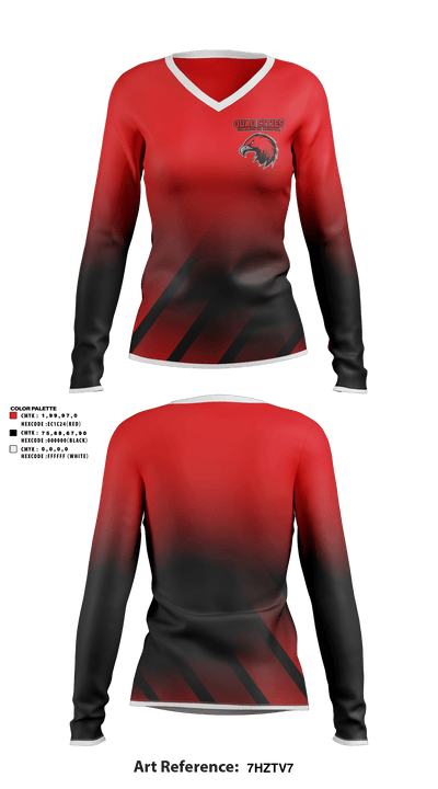 Quad Cities Christian School Soccer 52726245 Women's Long Sleeve V-neck Shirt - 1