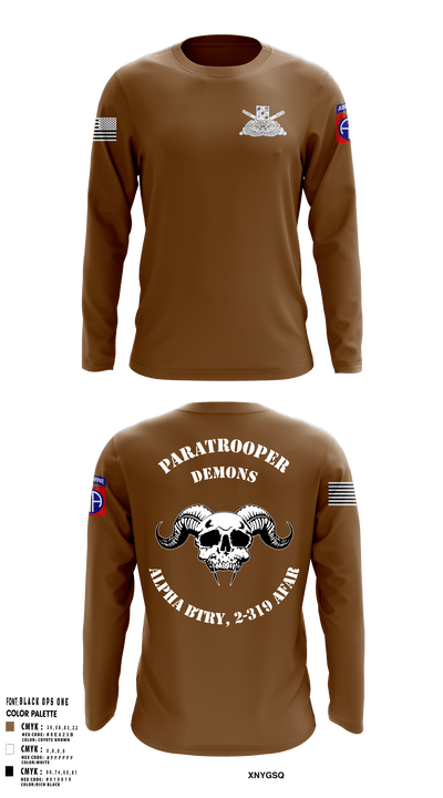 ALPHA BTRY, 2-319th AFAR 68475694 Long Sleeve Performance Shirt - 9