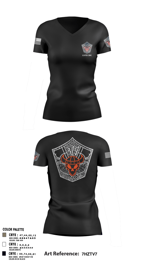 Women's Short Sleeve Vneck Shirt, 329TH CWC, Army, Teamtime, Team time, sublimation, custom sports apparel, team uniforms, spirit wear, spiritwear, sports uniforms, custom shirts, team store, custom team store, fundraiser sports, apparel fundraiser