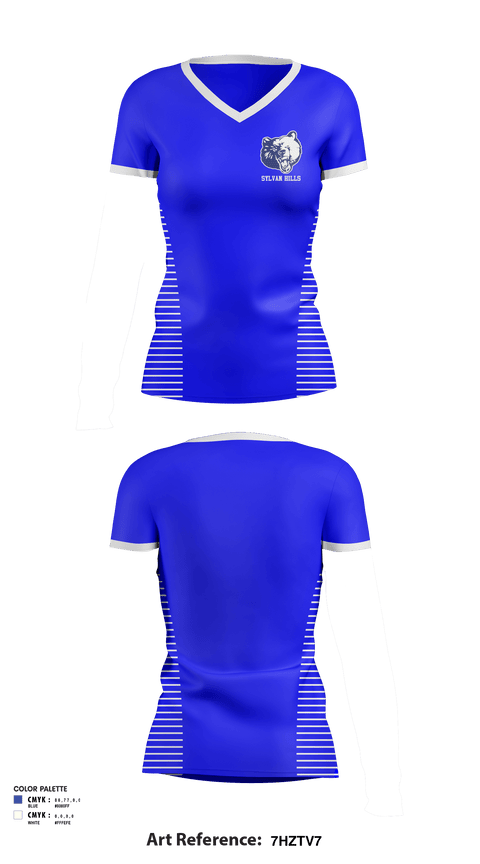 Women's Short Sleeve Vneck Shirt, Sylvan Hills Middle School Basketball, Women's Basketball, Teamtime, Team time, sublimation, custom sports apparel, team uniforms, spirit wear, spiritwear, sports uniforms, custom shirts, team store, custom team store, fundraiser sports, apparel fundraiser