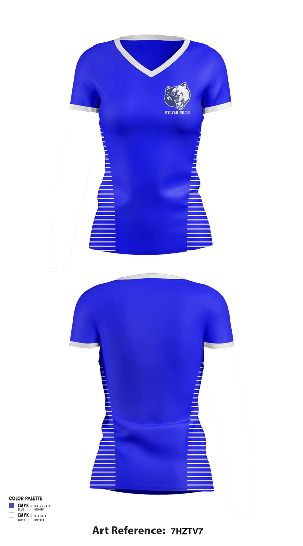 Women's Short Sleeve Vneck Shirt, Sylvan Hills Middle School Basketball, Women's Basketball, Teamtime, Team time, sublimation, custom sports apparel, team uniforms, spirit wear, spiritwear, sports uniforms, custom shirts, team store, custom team store, fundraiser sports, apparel fundraiser