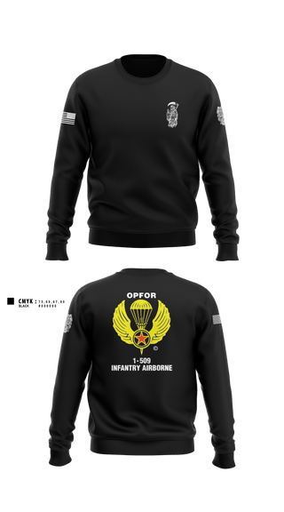 Crew Neck Sweatshirt, B CO 1-509 IN, Army, Teamtime, Team time, sublimation, custom sports apparel, team uniforms, spirit wear, spiritwear, sports uniforms, custom shirts, team store, custom team store, fundraiser sports, apparel fundraiser