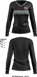 Sandwich High School 88980471 Women's Long Sleeve V-neck Shirt - 1