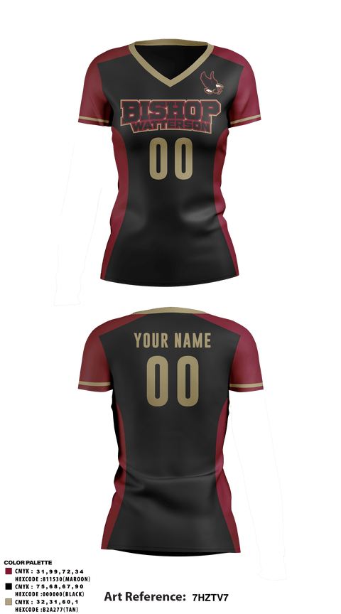 Women's Short Sleeve Vneck Shirt, Bishop Watterson High School Volleyball, Women's Volleyball, Teamtime, Team time, sublimation, custom sports apparel, team uniforms, spirit wear, spiritwear, sports uniforms, custom shirts, team store, custom team store, fundraiser sports, apparel fundraiser