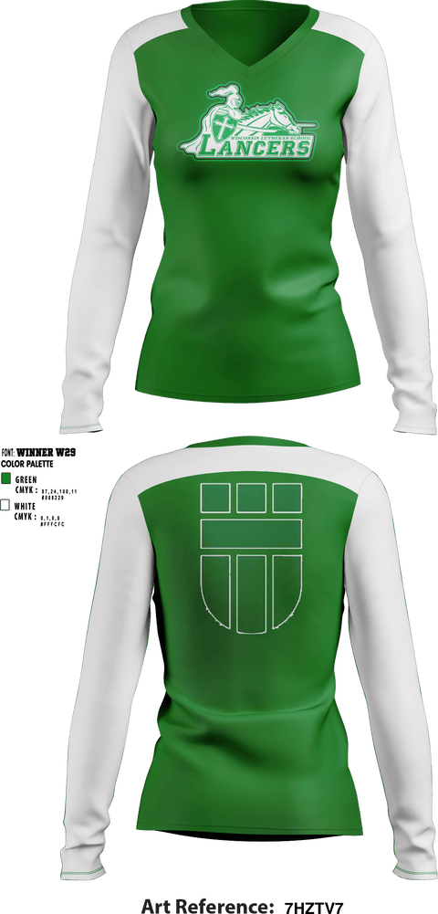Women's Long Sleeve Vneck Shirt, Wisconsin Lutheran Middle School, Spirit Store, Teamtime, Team time, sublimation, custom sports apparel, team uniforms, spirit wear, spiritwear, sports uniforms, custom shirts, team store, custom team store, fundraiser sports, apparel fundraiser