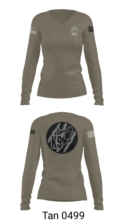 Wayne County K9 Team 22596021 Women's Long Sleeve V-neck Shirt - 39