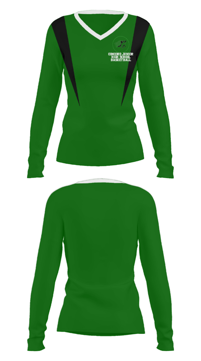 Concord Junior High School Basketball 49773268 Women's Long Sleeve V-neck Shirt - 29